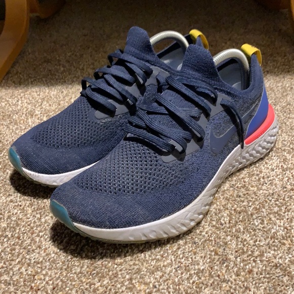 Nike Epic React Flyknit College Navy Mens - Picture 1 of 4